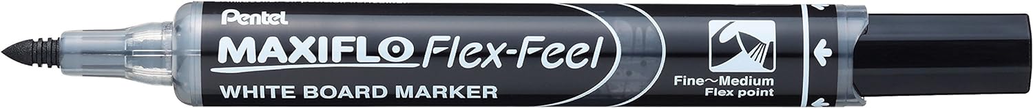 Pentel Maxiflo Flex-Feel Rotulador para Pizarra Blanca - Punta Flexible 4.6mm - Trazo de 1 a 5mm - D