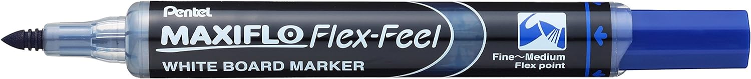 Pentel Maxiflo Flex-Feel Rotulador para Pizarra Blanca - Punta Flexible 4.6mm - Trazo de 1 a 5mm - D