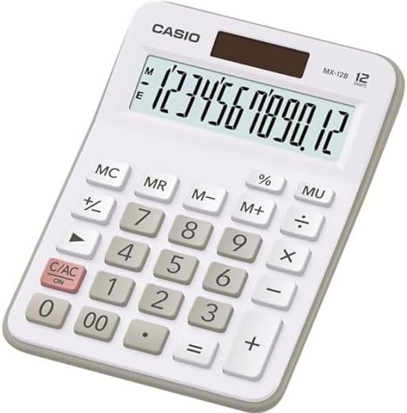 Casio MX-12B Calculadora de Escritorio Peque�a - Pantalla LCD de 12 Digitos - Solar y Pilas - Color 