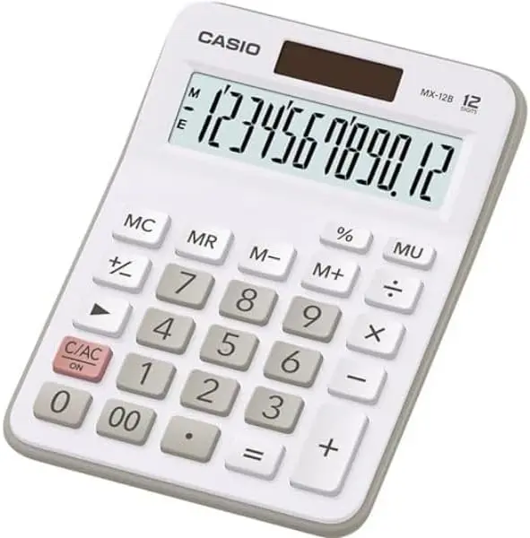 Casio MX-12B Calculadora de Escritorio Peque�a - Pantalla LCD de 12 Digitos - Solar y Pilas - Color 