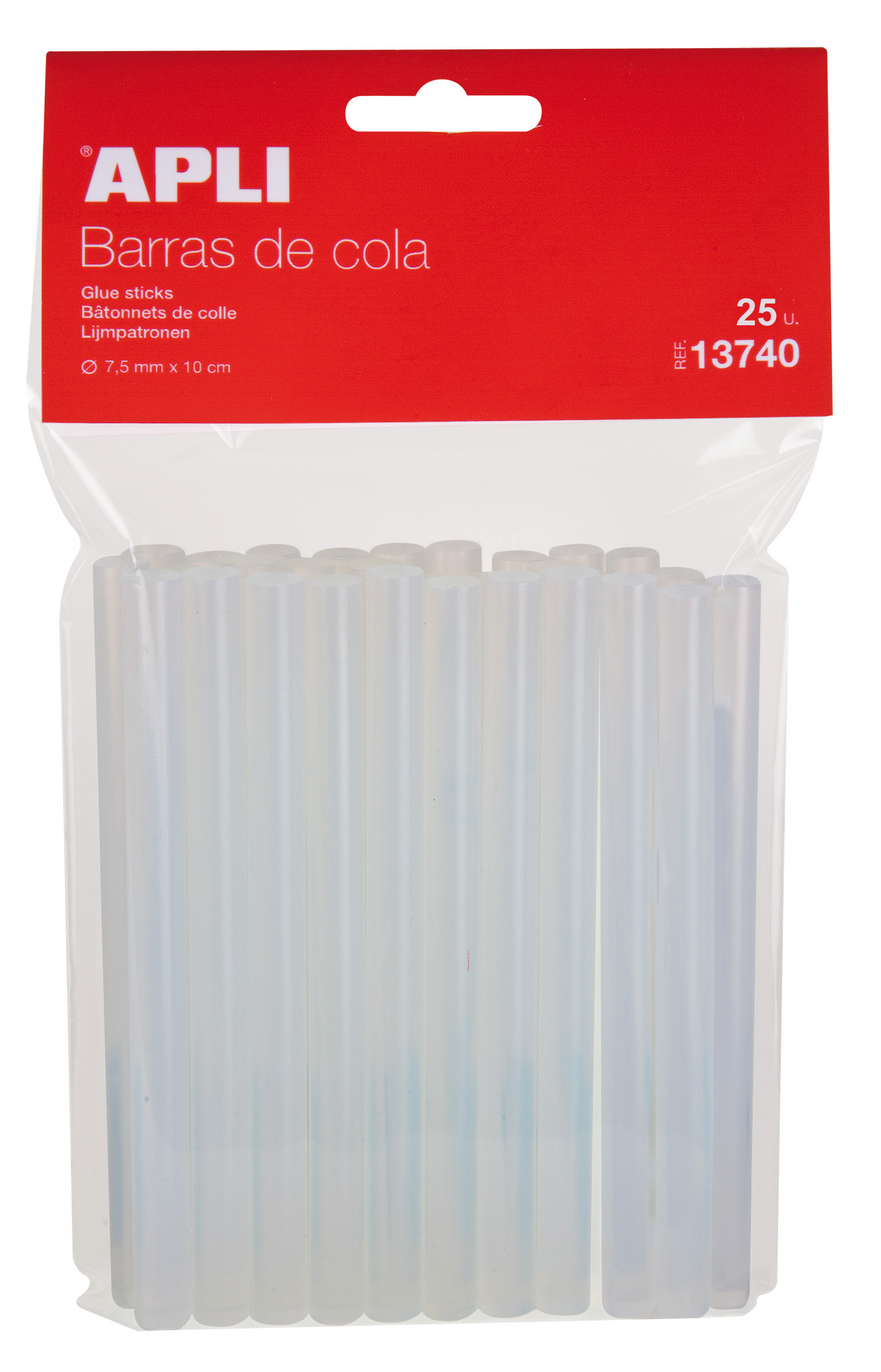 Apli Pack de 25 Barras Termofusibles �7.5mmx10cm - Precision y Limpieza en tus Trabajos - No Gotea -