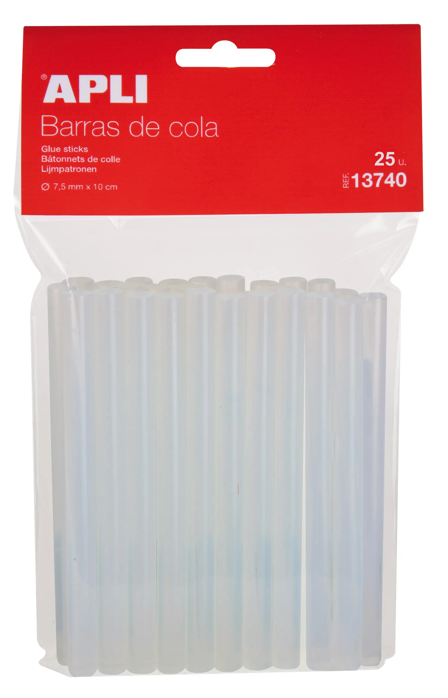 Apli Pack de 25 Barras Termofusibles �7.5mmx10cm - Precision y Limpieza en tus Trabajos - No Gotea -