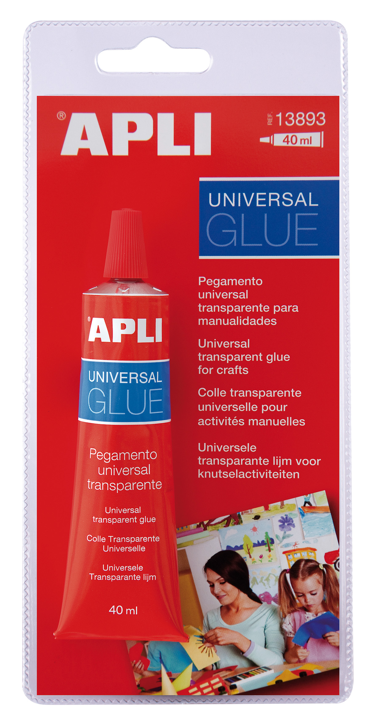 Apli Cola Universal - 40ml - Secado Rapido - Resistente al Agua - Transparente
