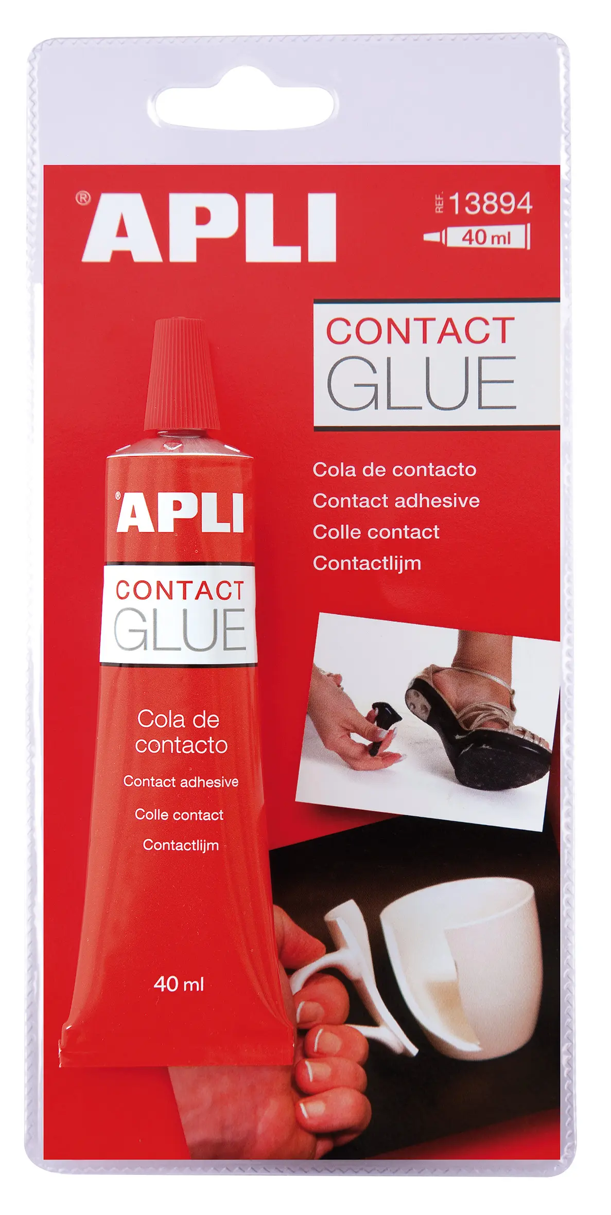Apli Cola Contacto 40ml - Secado Rapido - Resistente al Agua y al Calor - Transparente