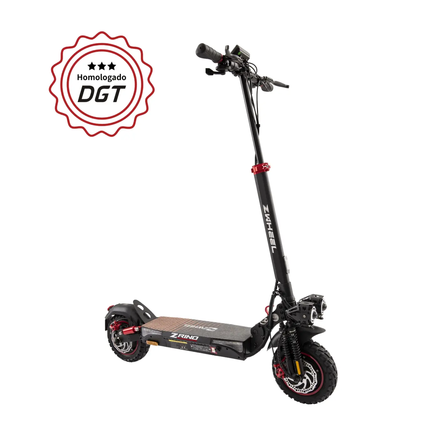 Zwheel ZRino Duo Patinete Electrico Motor 2x 500W - Homologado DGT - Suspension Delantera y Trasera 