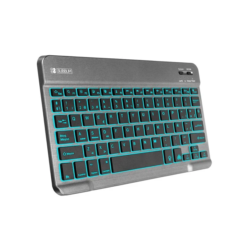 Subblim Teclado retroiluminado BT - 6mm de grosor - Conectividad Bluetooth 3.0 - Teclas de alta prec