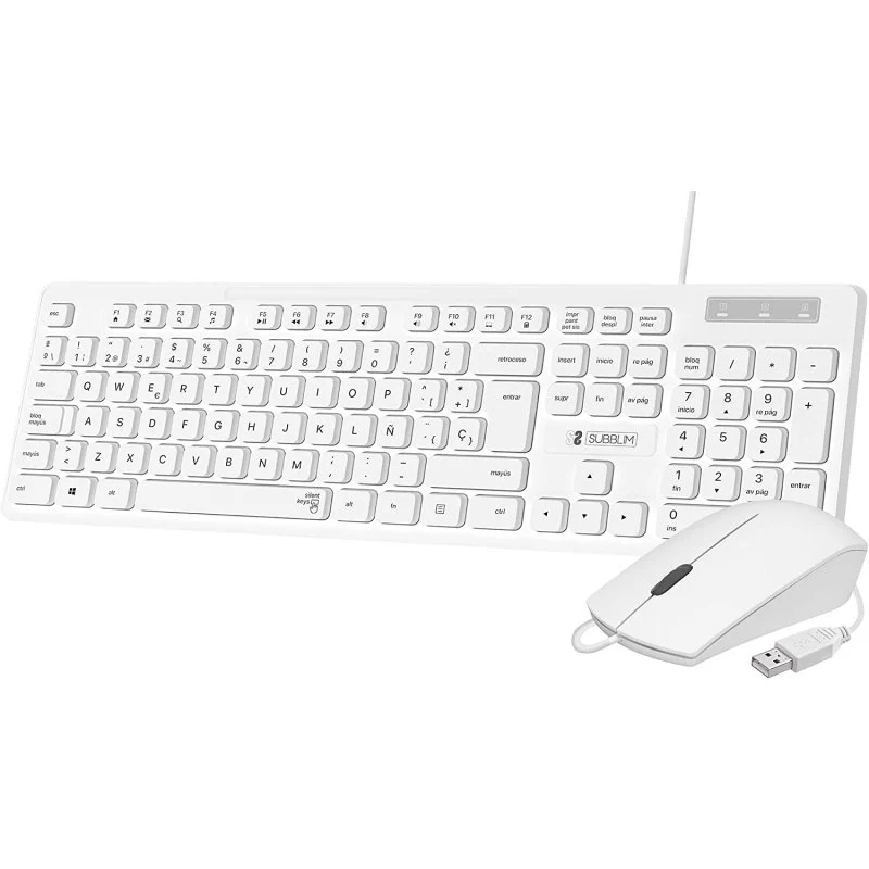 Subblim Combo Business Slim Silencioso - Teclado y rat�n - Ergon�mico y resistente a salpicaduras - 