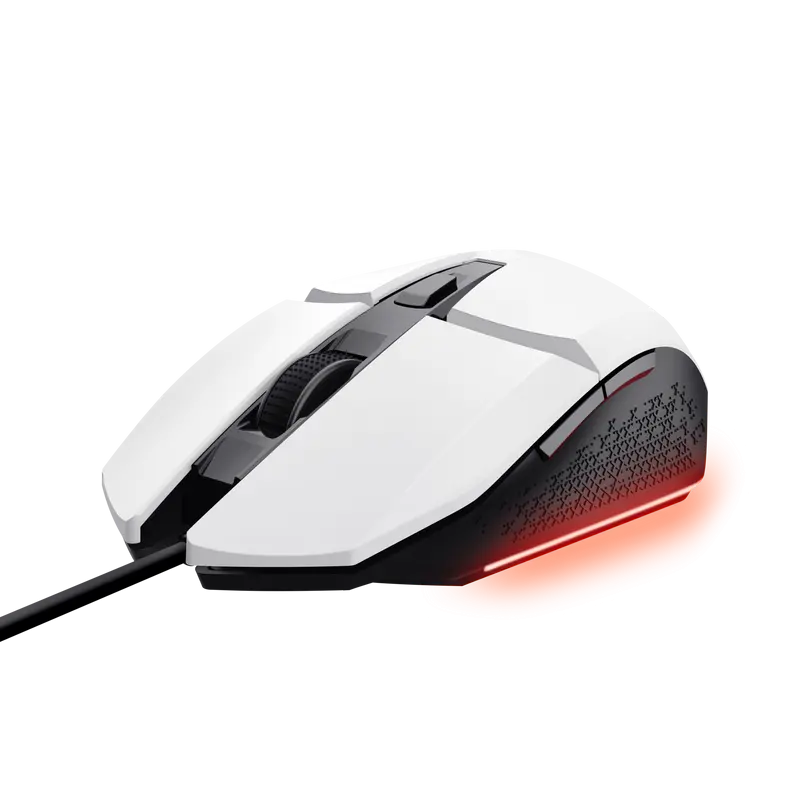 Trust Raton Gaming Iluminado Felox - Velocidad Ajustable 200-6400 PPP - 3 Configuraciones LED Multic