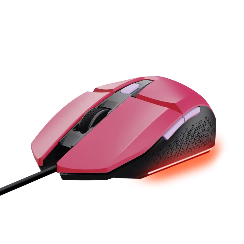 Trust Raton Gaming Iluminado Felox - Velocidad Ajustable hasta 6400 PPP - 3 Configuraciones LED Mult