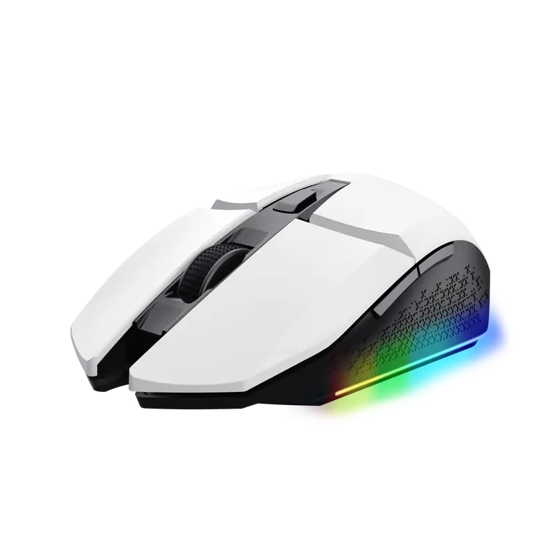 Trust Raton Gaming Inalambrico Recargable - Velocidad Ajustable de 800-4800 PPP - hasta 80 Horas de 