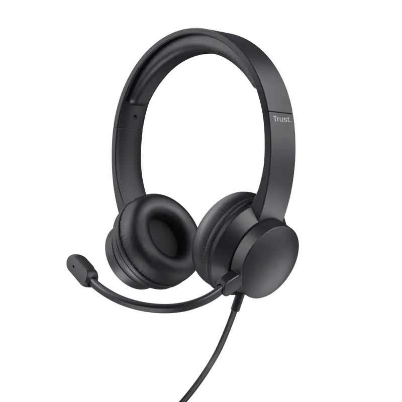 Trust Auriculares Ayda para PC - Diadema Ajustable - Mando de Volumen y Microfono Plegable - Conexio
