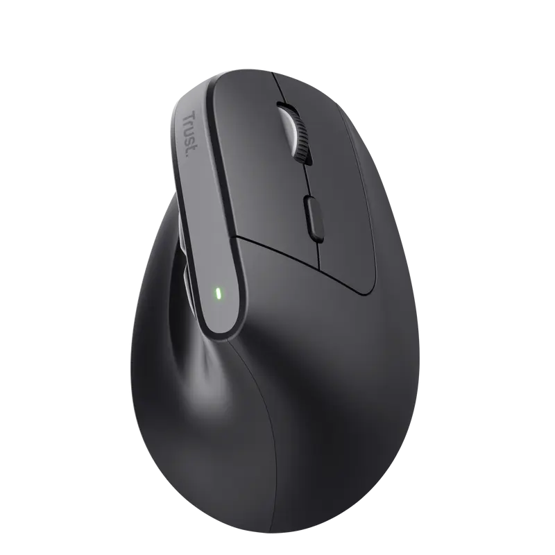 Trust Bayo+ Raton Ergonomico Inalambrico Recargable - 2400dpi - 6 Botones - Color Negro