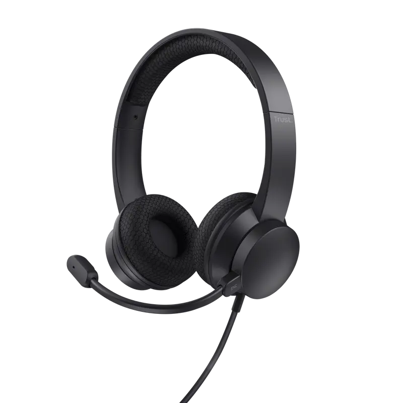 Trust Auriculares USB Supraaurales con Microfono - Cancelacion de Ruido - Diadema Ajustable - Conexi