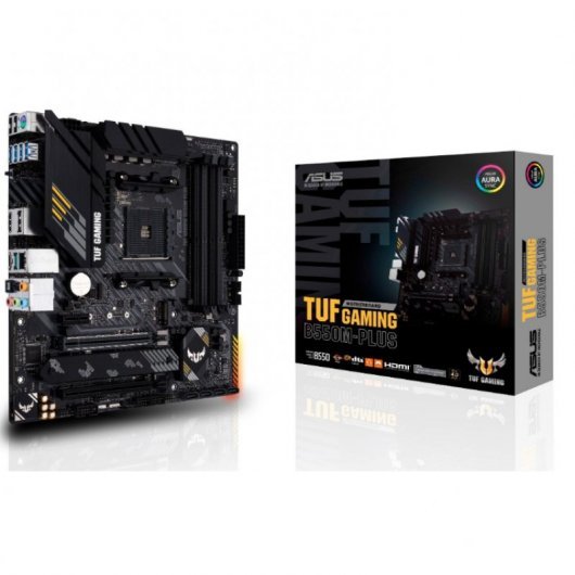Asus TUF Gaming B550M-Plus Placa Base AMD - HDMI, DisplayPort, PCIe 4.0, M2, Sata III, USB 2.0, 3.2,