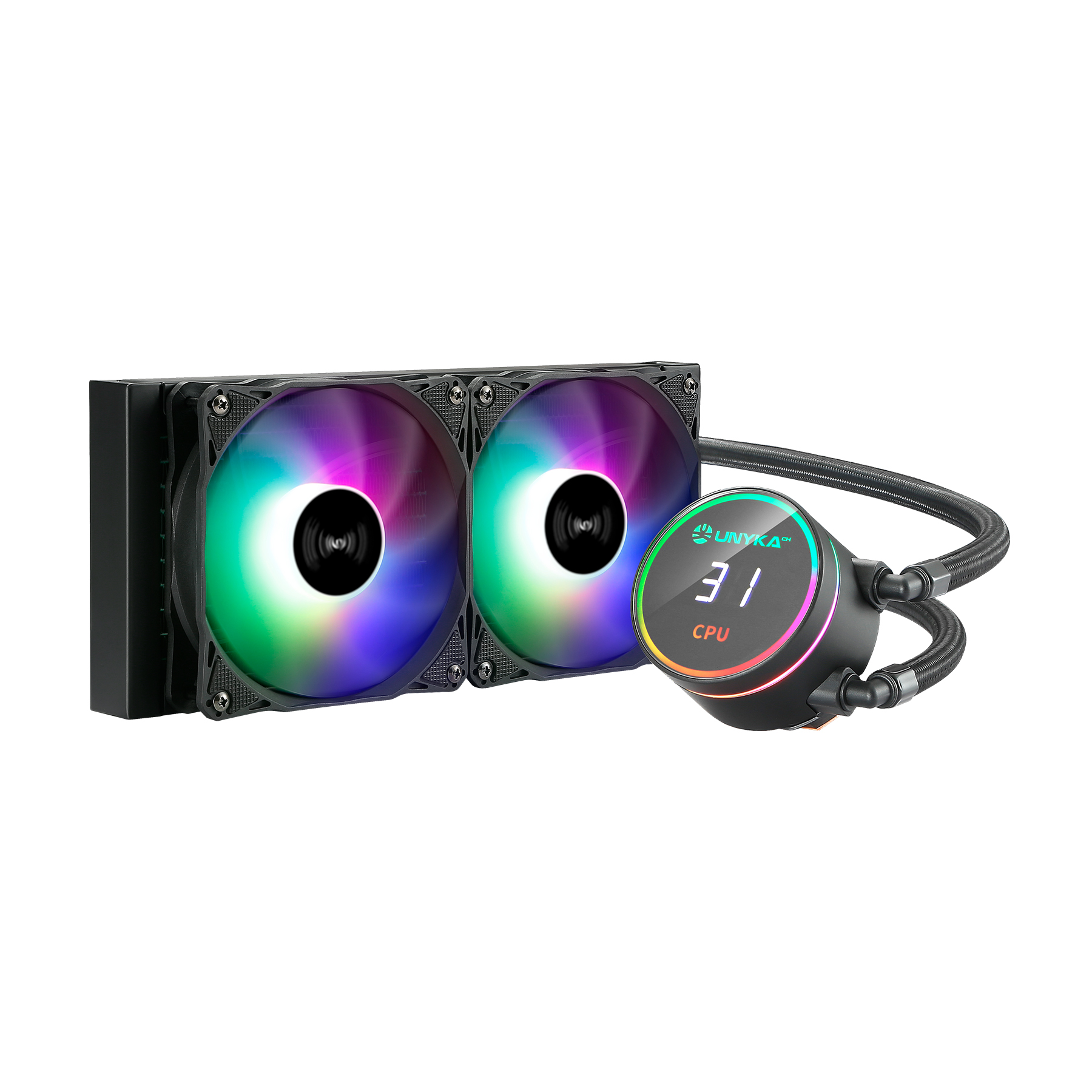 Unykach Aquastorm 240 Kit de Refrigeracion Liquida - 2 Ventiladores de 120mm - Iluminacion RGB - Vis