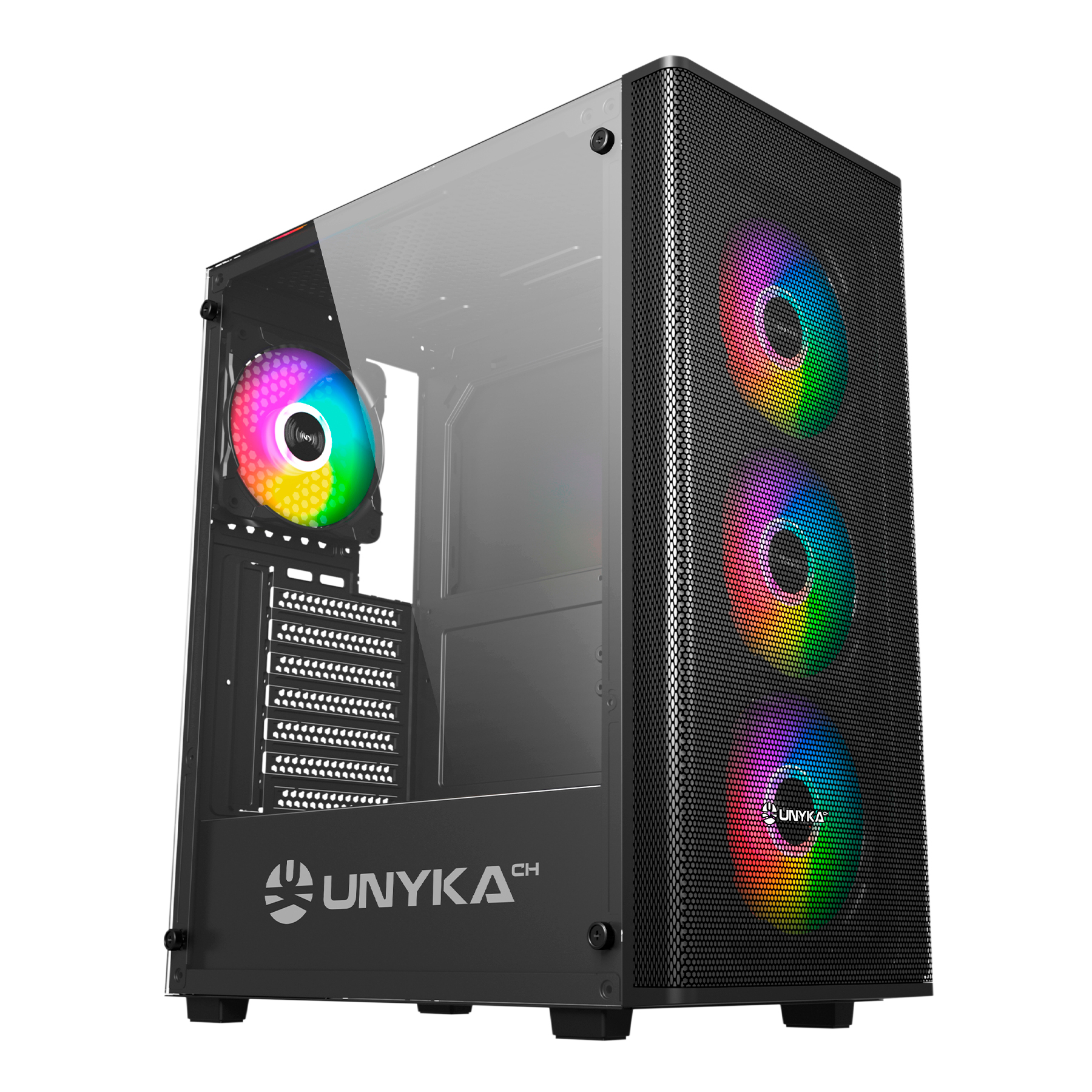 Unykach MIR 100 Caja Gaming ATX, Micro ATX, ITX - Lateral de Vidrio Templado - USB-A 2.0, 3.0 y Audi