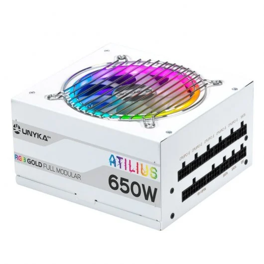 Unykach Atilius RGB White 650W Fuente de Alimentacion 650W ATX 2.31 - Iluminacion RGB - Full Modular