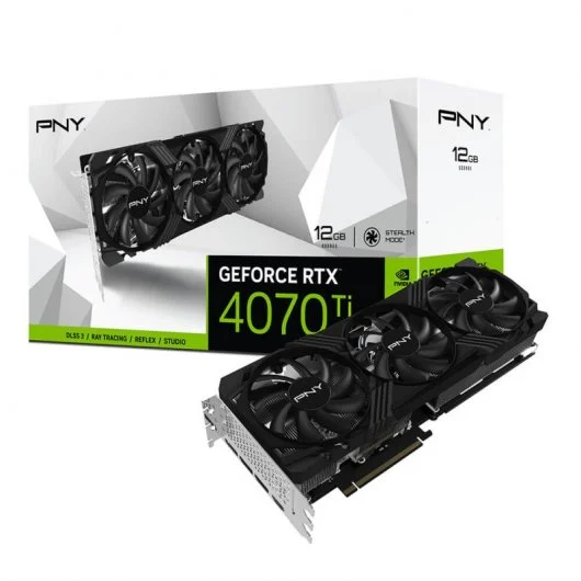 PNY GeForce RTX 4070 Ti Verto LED Tarjeta Grafica 12GB GDDR6X NVIDIA - Iluminacion LED - PCIe 4.0, H