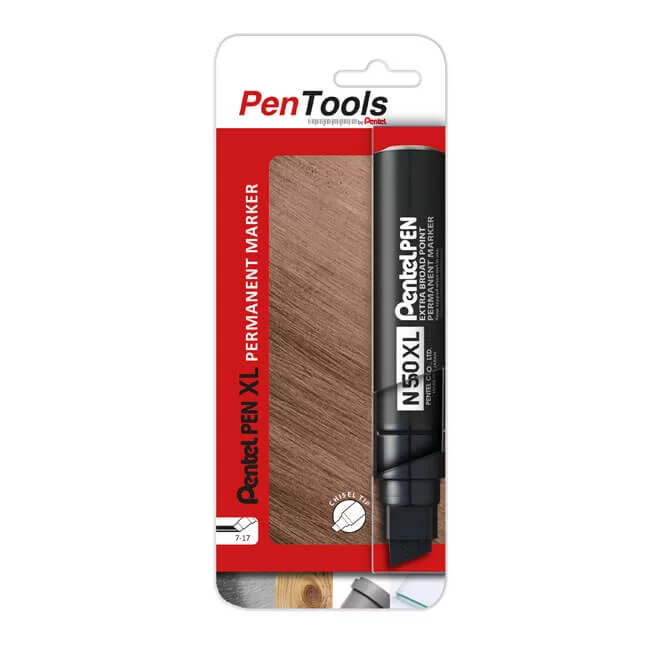 Pentel PenTools Rotulador Permanente Industrial Pentel Pen N50XL - Punta Biselada Resistente y Durad