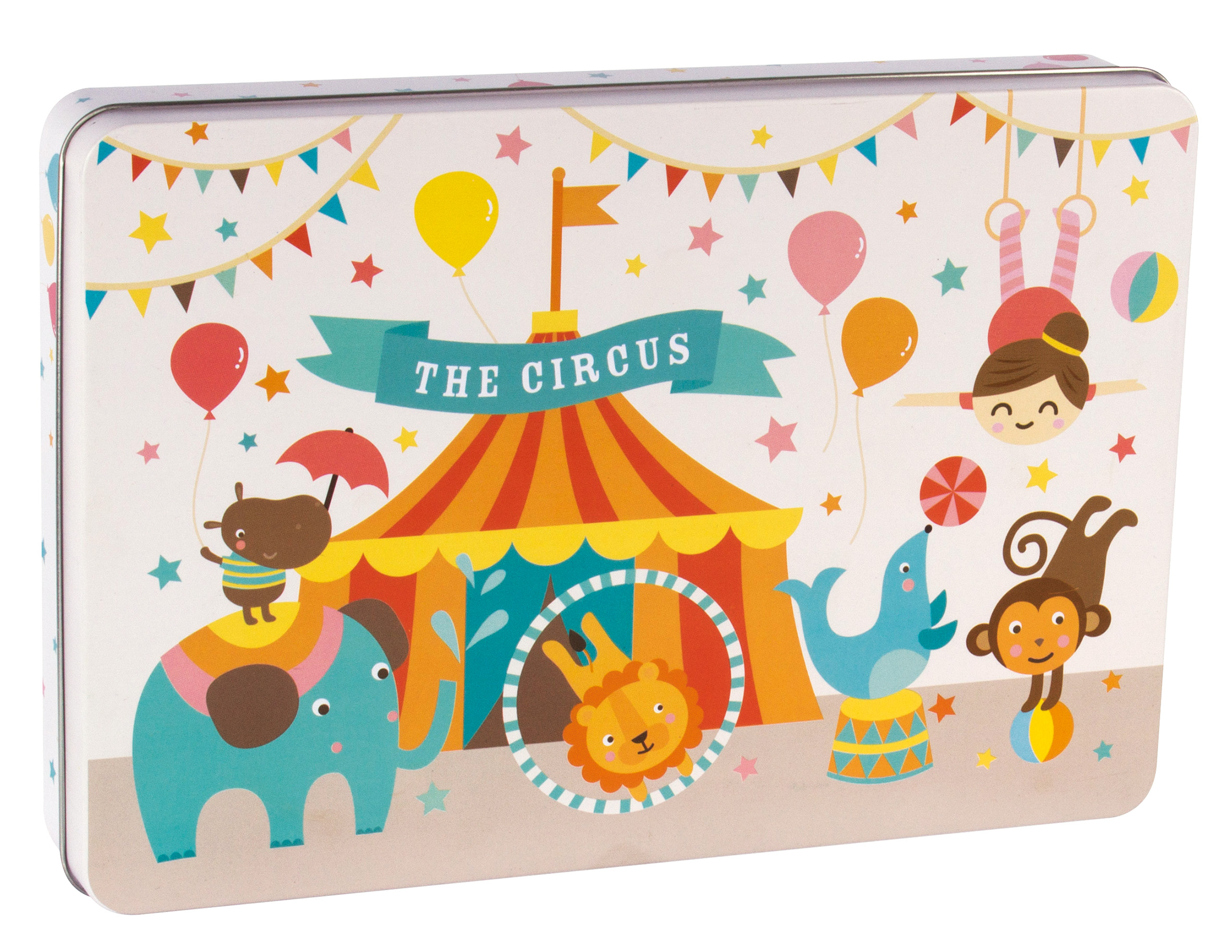 Apli Kids Puzle Tematica Circo - 24 Piezas de 8x8 cm - Caja Metalica Rectangular - Diseo Exclusivo 