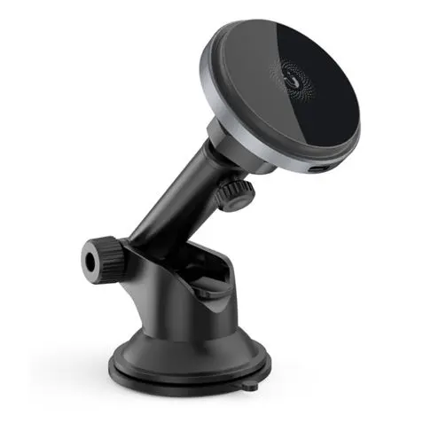 XO Cargador Inalambrico Magnetico - Carga QI hasta 15W - Deteccion de Objetos Metalicos - Color Negr