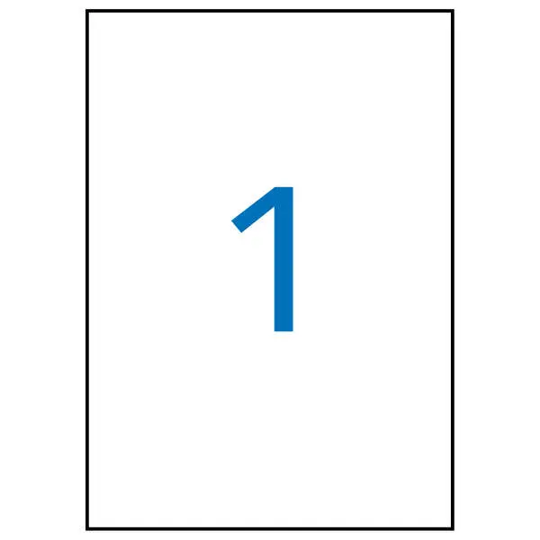 Apli Pack de 100 Etiquetas Rectangulares 210x297mm - Adhesivo Removible - Cantos Rectos - Color Blan