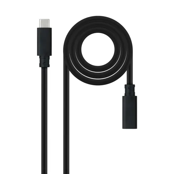 Nanocable Cable Prolongador USB-C 3.2 Macho a USB-C 3.2 Hembra - Gen2x2 20Gbp - 100W 5A - 4K 60Hz - 