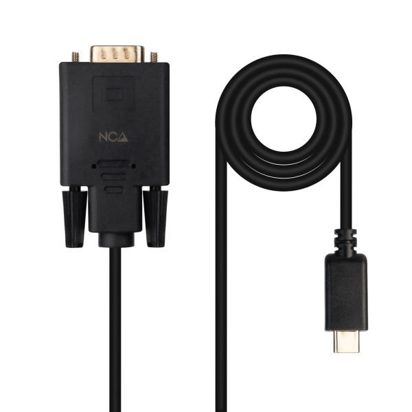 Nanocable Cable Conversor USB-C a VGA - USB-C/M-Hdb15/M - 1.8m - Color Negro