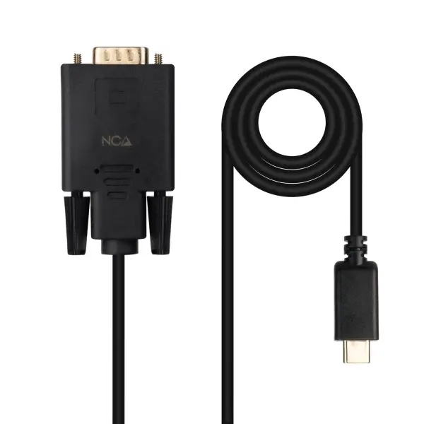 Nanocable Cable Conversor USB-C a VGA - USB-C/M-Hdb15/M - 1.8m - Color Negro