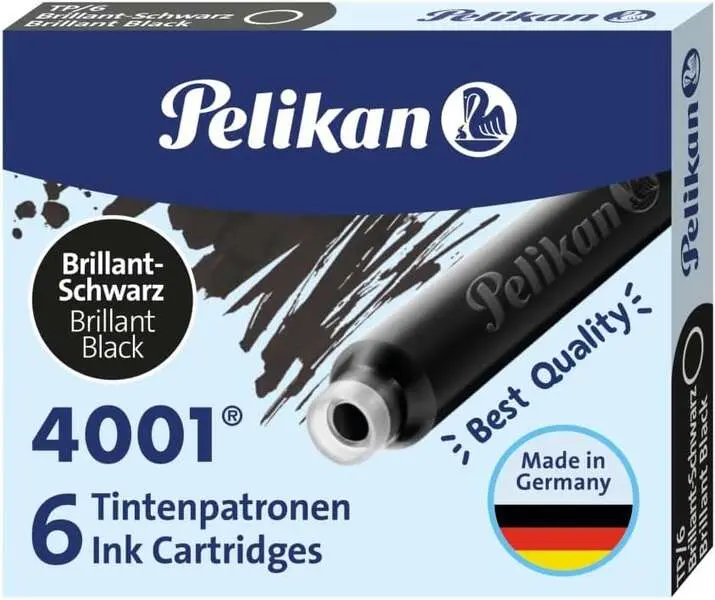 Pelikan 4001 TP/6 Pack de 6 Cartuchos - Tinta de Alta Calidad - Compatible con Plumas Estilograficas