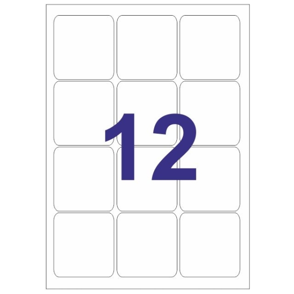 Multi3 Pack de 1.200 Etiquetas Tama�o 63.5x72mm - Adhesivo Permanente - Cantos Romos - Color Blanco