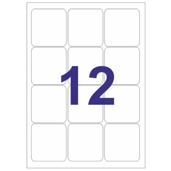 Multi3 Pack de 1.200 Etiquetas Tama�o 63.5x72mm - Adhesivo Permanente - Cantos Romos - Color Blanco