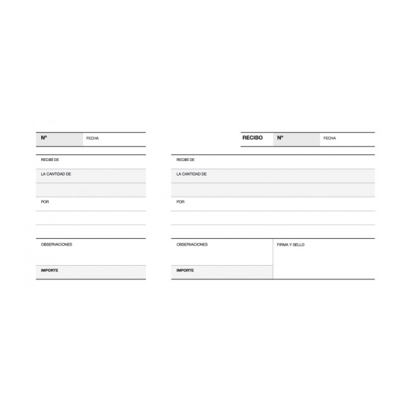 Apli Talonario de Recibos Tres de Folio Apaisado - Papel Litos - Modelo A-16 - Gramaje 60gr - Microp