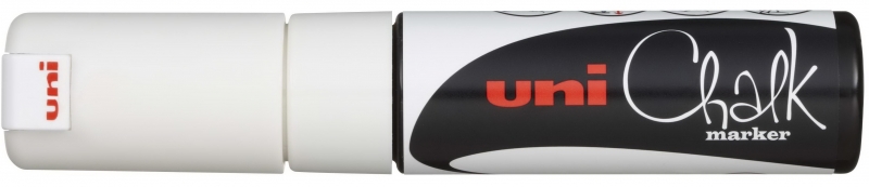 Uni-ball PWE-8K Marcador de Tiza Liquida - Punta Biselada 8mm - Borrado en Humedo - Resistente a la 