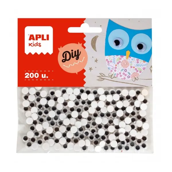 Apli Ojos Moviles Adhesivos Redondos - Gran Poder de Adhesion - Versatiles para Multiples Superficie