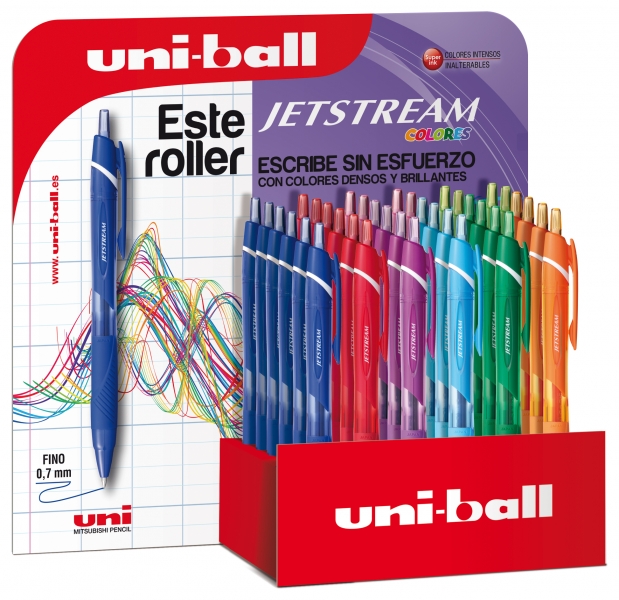 Uni-ball SXN-150C JetStream Colores Expositor de 36 Boligrafos Retractiles - Punta de Bola 0.7mm - T
