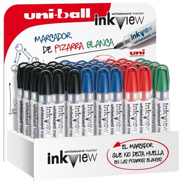 Uni-ball Inkview PWB-202 Expositor de 36 Marcadores de Pizarra Blanca - Punta Conica 1.8-2.2mm - Zon