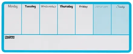 Nobo Planificador Semanal de Pizarra Magnetica Mini 360x140mm - Almohadillas Adhesivas e Imanes para