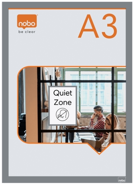 Nobo Pack de 2 Marcos Autoadhesivos Magneticos en Formato A3 - Colocacion en Vertical u Horizontal -