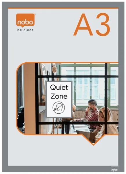 Nobo Pack de 2 Marcos Autoadhesivos Magneticos en Formato A3 - Colocacion en Vertical u Horizontal -