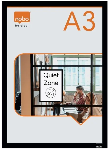 Nobo Pack de 2 Marcos Autoadhesivos Magneticos en Formato A3 - Colocacion en Vertical u Horizontal -