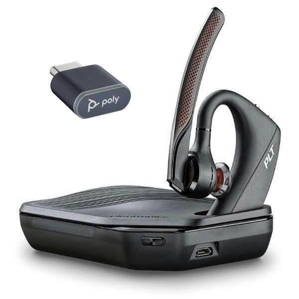 Plantronics/Poly Voyager 5200-V2 UC Auricular Monoaural con Microfono Bluetooth 5.2 - Alcance hasta 