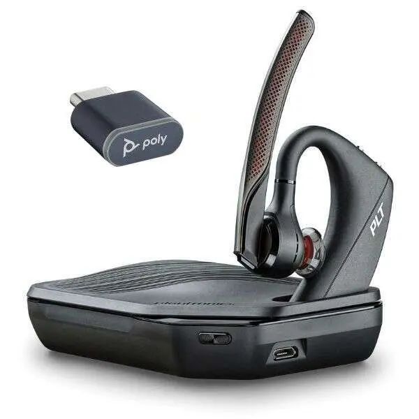 Plantronics/Poly Voyager 5200-V2 UC Auricular Monoaural con Microfono Bluetooth 5.2 - Alcance hasta 