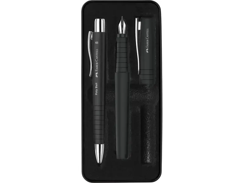 Faber-Castell Poly Pack de Boligrafo Poly Ball y Pluma Estilografica Poly Pen con Plumin B - Clip de