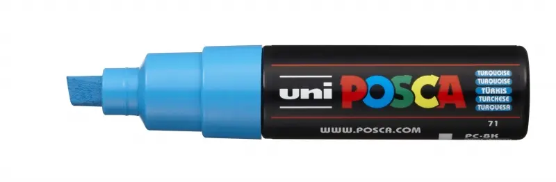 Posca PC-8K Marcador de Pintura - Punta Biselada Acrilica 8mm - Tinta Base al Agua - Resistente a la