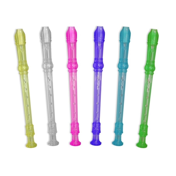 Flauta Dulce Transparente de Colores - Fabricada en Plastico - Ideal para los mas Peque�os - 6 Color