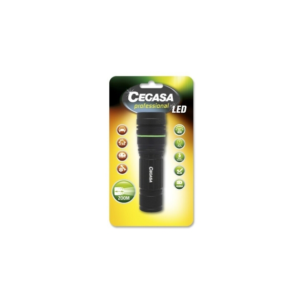 Cegasa Profesional Linterna LED 400lm - Medidas 12 x 4cm - Fabricada en Aluminio - Funciona con 4 Pi