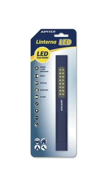 Jupiter Linterna de Trabajo de Barra Multiled 100lm - Con Iman - Resistencia IP44 - Funciona con 4 P