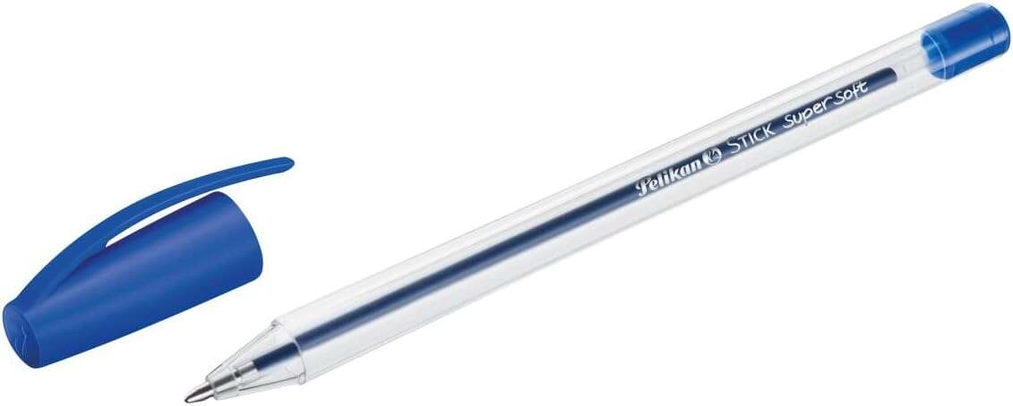 Pelikan Stick Super Soft Boligrafo Trazo 1mm - Tinta Super Fluida - Empu�adura Triangular - Color Az