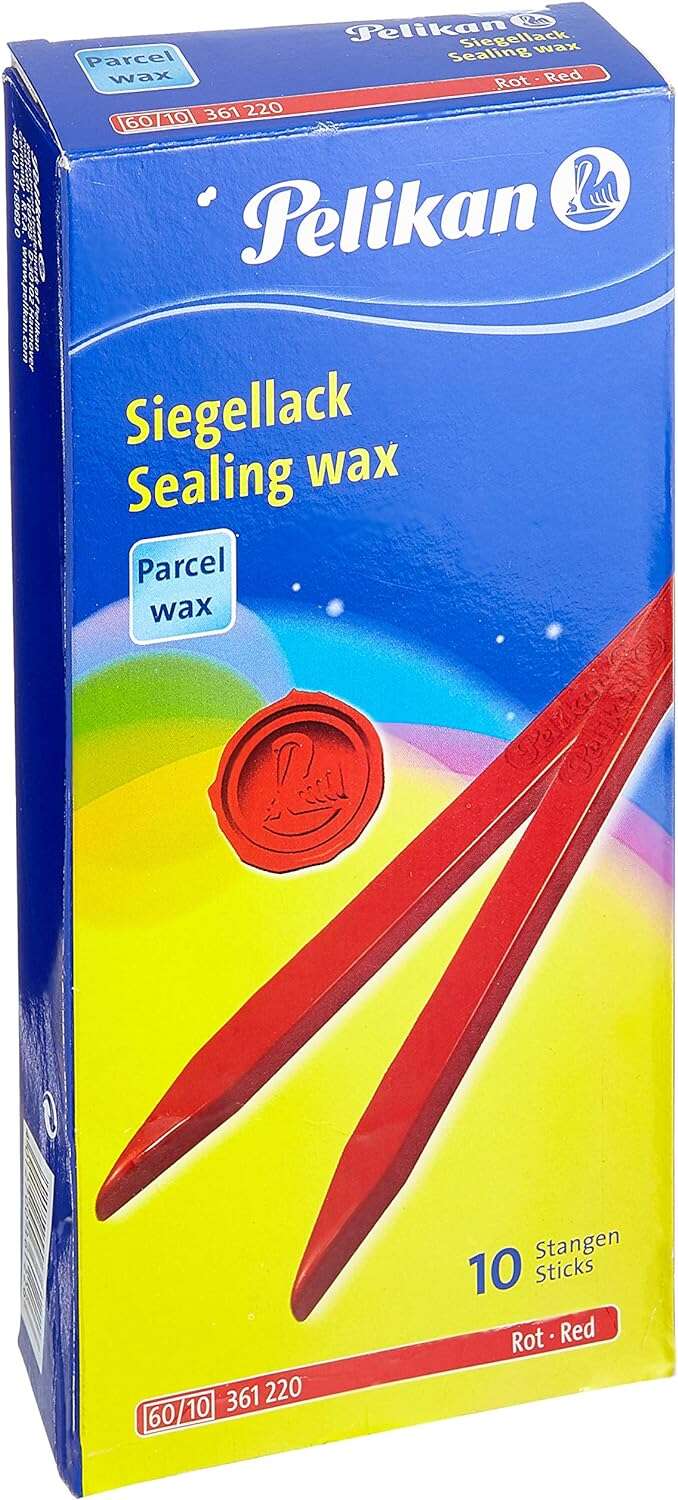 Pelikan Lacre Pack de 10 Barras de Lacre para Paquetes - Ideal para Sellar Paquetes de Forma Segura 